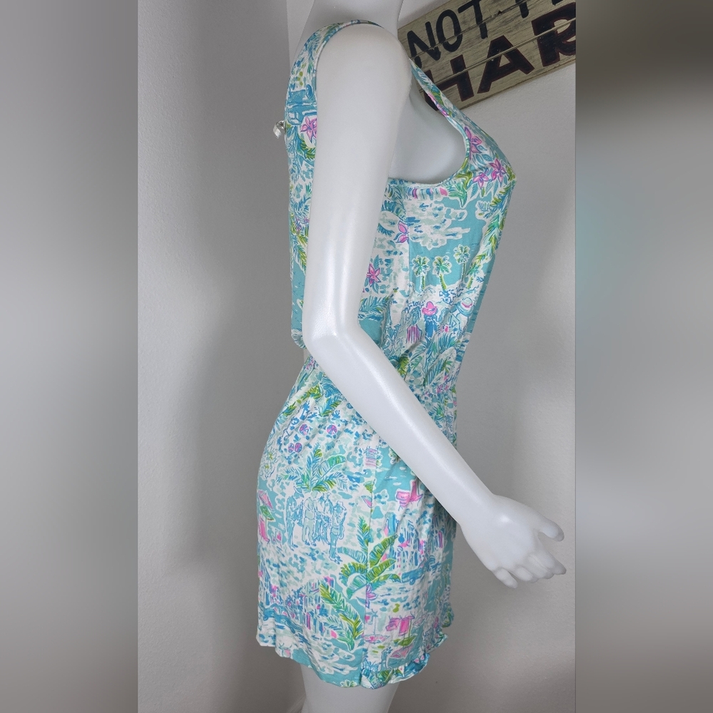 Lilly Pulitzer Analee Romper in the "What a Lovely Place" print - Picture 5 of 9